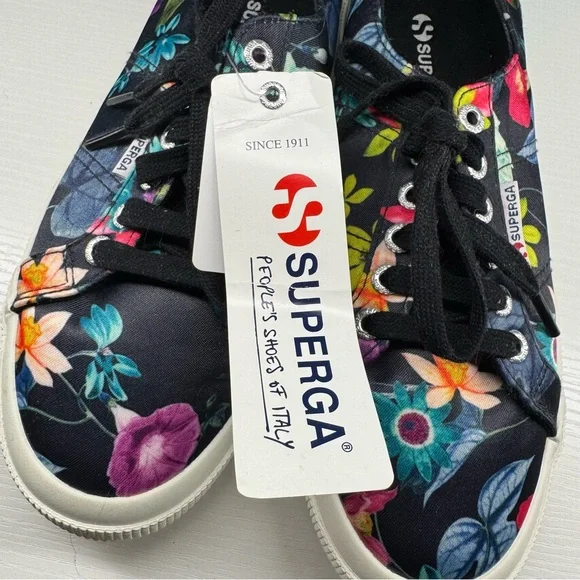 NWOB Superga Floral Print Sneakers- EU size 39 1/2 - Picture 5 of 9